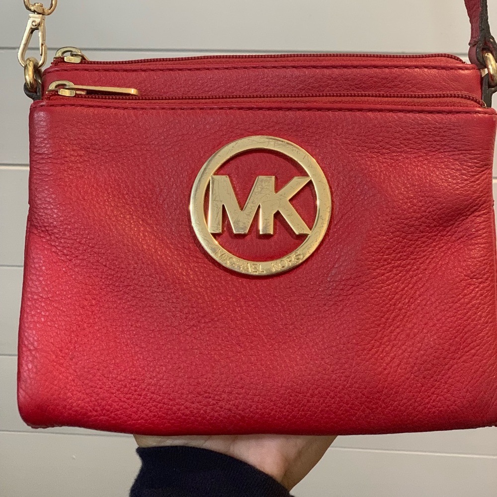 Michael Kors red Crossbody